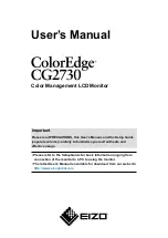 Предварительный просмотр 1 страницы Eizo COLOREDGE CG2730 User Manual