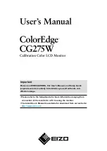 Preview for 1 page of Eizo ColorEdge CG275W User Manual