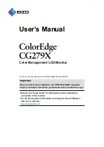 Preview for 1 page of Eizo ColorEdge CG279X User Manual