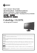 Предварительный просмотр 1 страницы Eizo ColorEdge CG319X Setup Manual