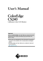 Предварительный просмотр 1 страницы Eizo ColorEdge CS240 User Manual