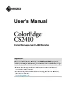 Предварительный просмотр 1 страницы Eizo ColorEdge CS2410 User Manual