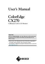 Preview for 1 page of Eizo ColorEdge CX270 User Manual