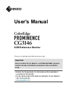 Eizo ColorEdge PROMINENCE CG3146 User Manual предпросмотр