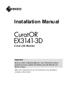 Preview for 1 page of Eizo CuratOR EX3141-3D Installation Manual