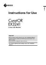 Eizo CuratOR EX3241 Instructions For Use Manual preview