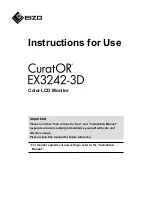 Предварительный просмотр 1 страницы Eizo CuratOR EX3242-3D Instructions For Use Manual