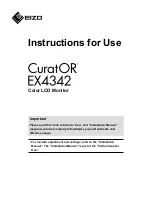 Предварительный просмотр 1 страницы Eizo CuratOR EX4342 Instructions For Use Manual