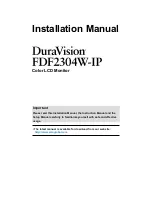 Preview for 1 page of Eizo DuralVision FDF2304W-IP Installation Manual