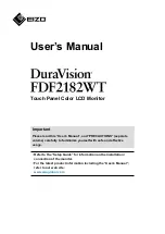 Preview for 1 page of Eizo DuraVision FDF2182WT User Manual