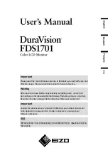 Предварительный просмотр 1 страницы Eizo DURAVISION FDS1701 User Manual