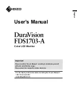 Eizo DuraVision FDS1703-A User Manual предпросмотр