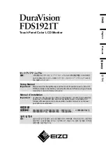 Preview for 1 page of Eizo DuraVision FDS1921T Setup Manual