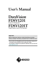 Preview for 1 page of Eizo DuraVision FDSV1201T User Manual