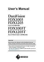 Eizo DuraVision FDX1003 User Manual preview