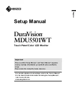 Eizo DuraVision MDU5501WT Setup Manual preview