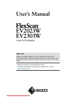 Preview for 1 page of Eizo FlexScan EV2023W User Manual