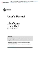 Preview for 1 page of Eizo FlexScan EV2360 User Manual