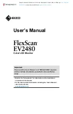 Preview for 1 page of Eizo FlexScan EV2480 User Manual