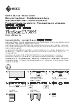 Preview for 1 page of Eizo FlexScan EV3895 User Manual & Setup Manual