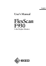 Предварительный просмотр 1 страницы Eizo FLEXSCAN F930 - User Manual