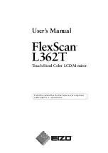 Предварительный просмотр 1 страницы Eizo FlexScan L 362T  L362T L362T User Manual