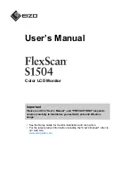 Предварительный просмотр 1 страницы Eizo FlexScan S1504 User Manual