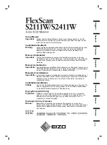Предварительный просмотр 1 страницы Eizo FlexScan S2111W Setup Manual