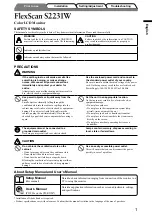 Предварительный просмотр 3 страницы Eizo FlexScan S2231W Setup Manual