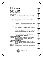 Eizo FlexScan S2401W Setup Manual предпросмотр