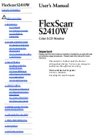 Предварительный просмотр 1 страницы Eizo FlexScan S2410W User Manual