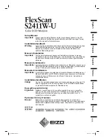 Preview for 1 page of Eizo FlexScan S2411W Setup Manual