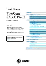 Preview for 1 page of Eizo FlexScan SX3031W User Manual