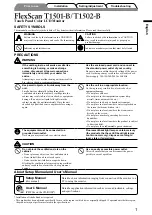 Предварительный просмотр 3 страницы Eizo FLEXSCAN T1501-B - Setup Manual