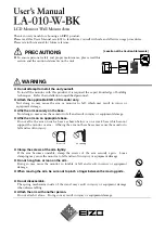 Preview for 1 page of Eizo LA-010-W-BK User Manual