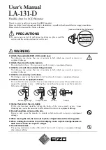 Preview for 1 page of Eizo LA-131-D User Manual