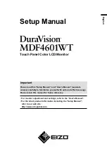 Preview for 1 page of Eizo MDF4601WT Setup Manual