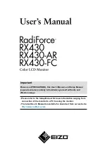 Eizo RADI FORCE RX430 User Manual предпросмотр