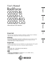 Eizo RadiForce GS520-BL User Manual preview