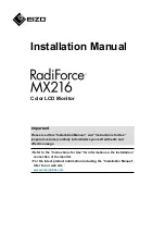 Preview for 1 page of Eizo RadiForce MX216 Installation Manual