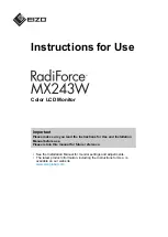 Eizo RadiForce MX243W Instructions For Use Manual preview