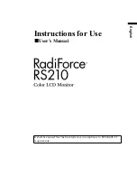 Предварительный просмотр 3 страницы Eizo RadiForce RS210 Instructions For Use Manual