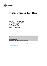 Eizo RadiForce RX270 Instructions For Use Manual preview