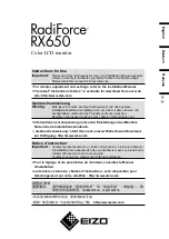 Preview for 1 page of Eizo RadiForce RX650-AR Instructions For Use Manual