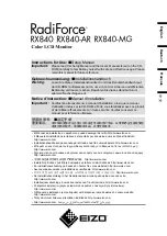 Eizo RadiForce RX840 Instructions For Use Manual предпросмотр