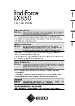 Preview for 1 page of Eizo RadiForce RX850 Instructions For Use Manual