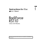 Предварительный просмотр 3 страницы Eizo RadiForce S110 Instructions For Use Manual