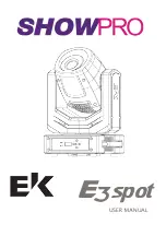 Preview for 1 page of EK E3 Spot Show Pro User Manual