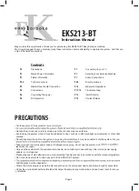 Предварительный просмотр 2 страницы EK EKS213-BT Instruction Manual