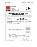 Preview for 3 page of eka KF 630 D UD Use And Instruction Manual